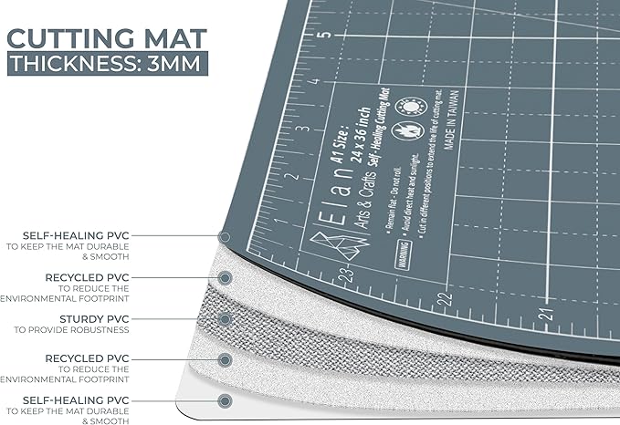 Elan Cutting Mat 36x60 Gray, Extra Large Self Healing Cutting Mat 36 x 60 Inch - Image 3