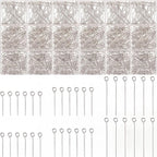 Junkin 1400 Pcs Eye Pins Mix Jewelry Findings 0.63 * 0.79 * 1.18 in Open Eye by Junkin