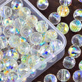 Glass Beads 80 Pcs 10mm Round 96 Faceted AB Color, Assortment by CutefoxPonyClayBeadsBulk
