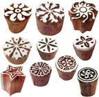 Paper Print Stamps Intricate Small Round Pattern Wood Blocks by RoyalKraft