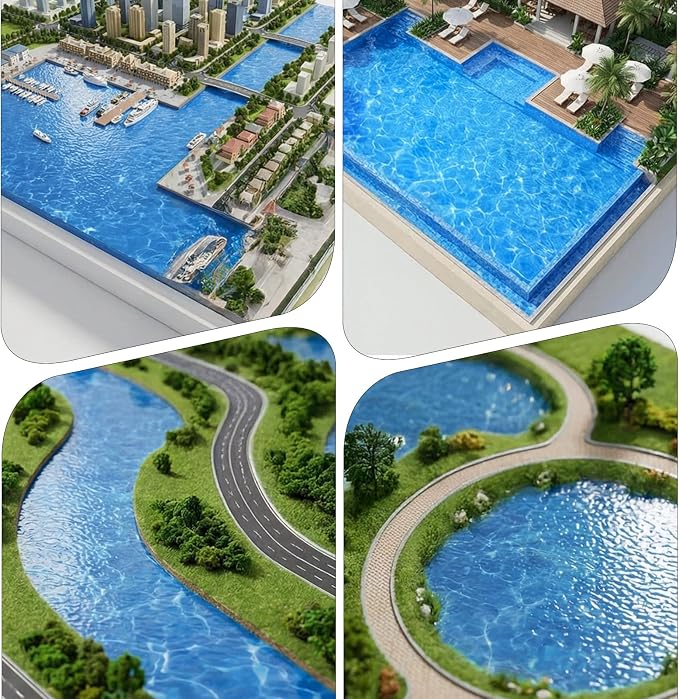 Telooco 6 Sheets Ripple Water Sticker, Ocean Diorama Supplies Paper, Self - Image 5