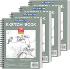 FIXSMITH 9"X12" Green Sketch Book, 400 Sheets Spiral Sketchbook, Acid Free by FIXSMITH