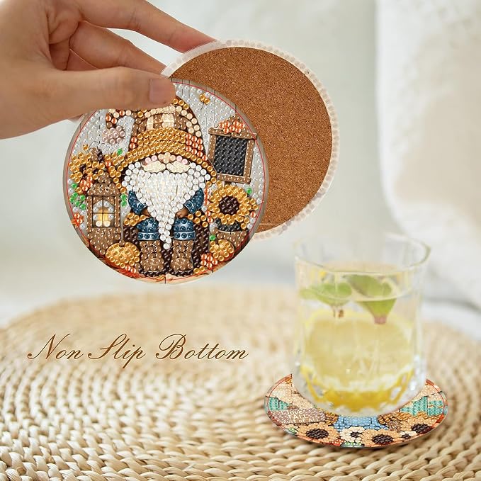 Axquilon 8 Pcs Fall Diamond Art Coasters Kit - Image 4