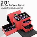 Dice Tray & Dice Tower Storage Box, 3 in 1 Dice Holder Case, Leather Magnetic - Image 2