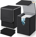 Mlikero 2 Pack Card Deck Box, Commander Deck Box Holds 200+ Single Sleeved Cards by Mlikero