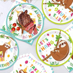 40Pcs Sloth Birthday Party Decorations Supplies Set - Image 5