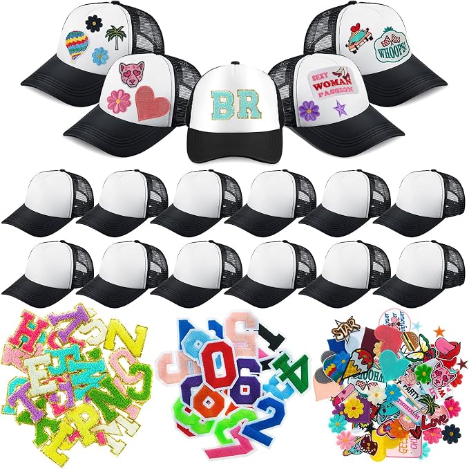 Hercicy 12 Pack DIY Trucker Hats Kit, Sublimation Blank Baseball Caps by Hercicy