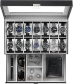 ProCase Watch Box, 14 Slot Mens Watch Case by ProCase