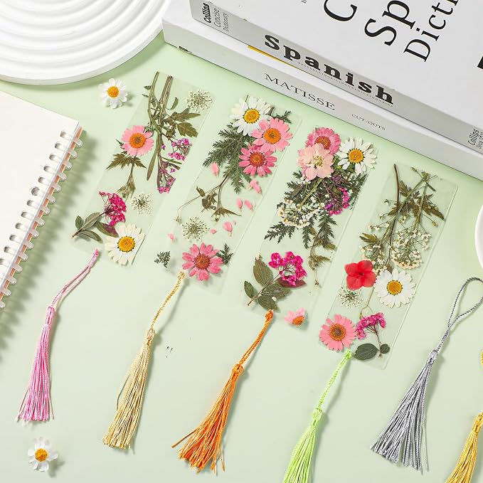 40 Sets Dried Flower Bookmark Making Kit Transparent Bookmark DIY Projects - Image 6