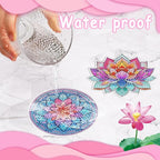 UPINS 8Pcs Lotus Diamond Art Painting Coasters Kits - Image 6
