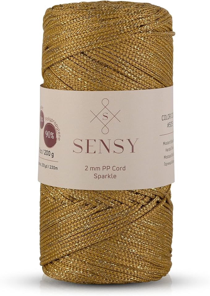 Sensy Premium 2mm 251 Yards Sparkle Polyester Rope 90% Polypropylene 10% by SSENSY