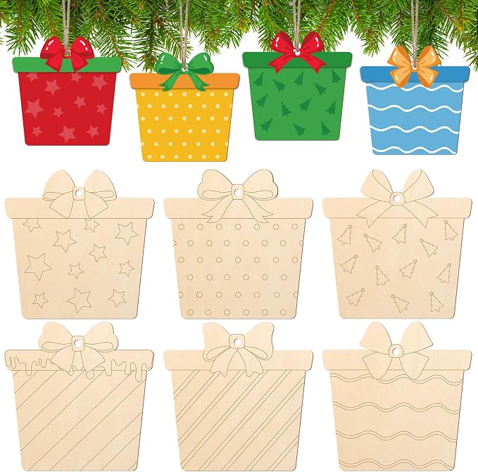 COCHIE Wooden Christmas Ornaments to Paint by COCHIE