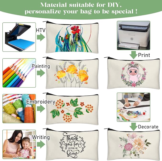 Legigo Blank Canvas Bag Zipper Pouch Makeup Bags Bulk - Image 6