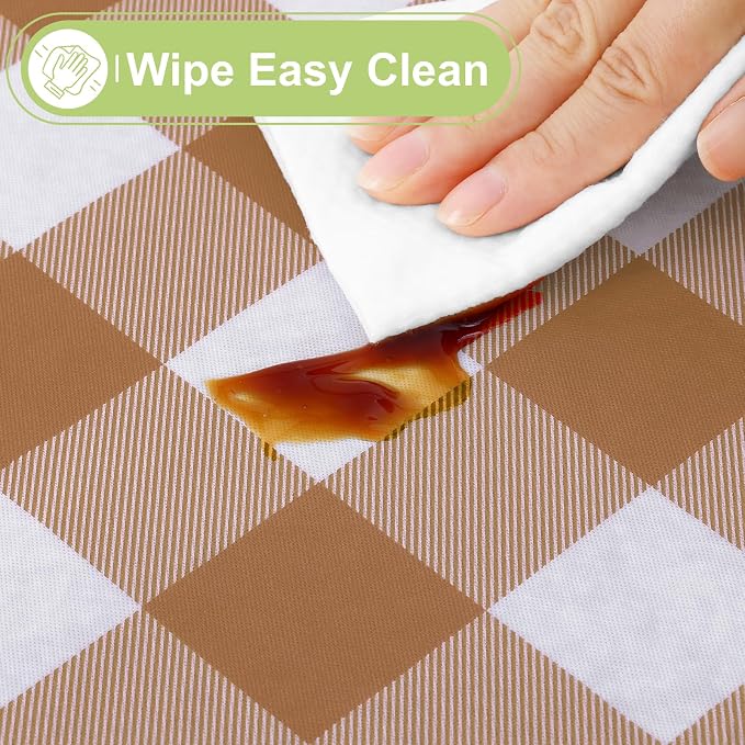 Smiry Plastic Table Cloth, Waterproof Vinyl Tablecloth - Image 3