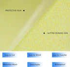 HTVVETUR Glitter Yellow Heat Transfer Vinyl, Glow in The Dark HTV Vinyl Roll - Image 4