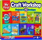 KRAFUN Toddler Beginner Art & Craft Kit Ages 3-5 | 10 Envelopes | 10 projects: by FunCreativeArtsCraftKits