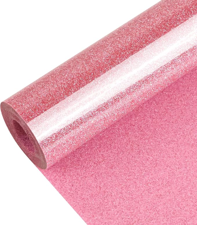 Rouge-Pink Glitter Heat Transfer Vinyl, Glitter Iron-On by Unknown