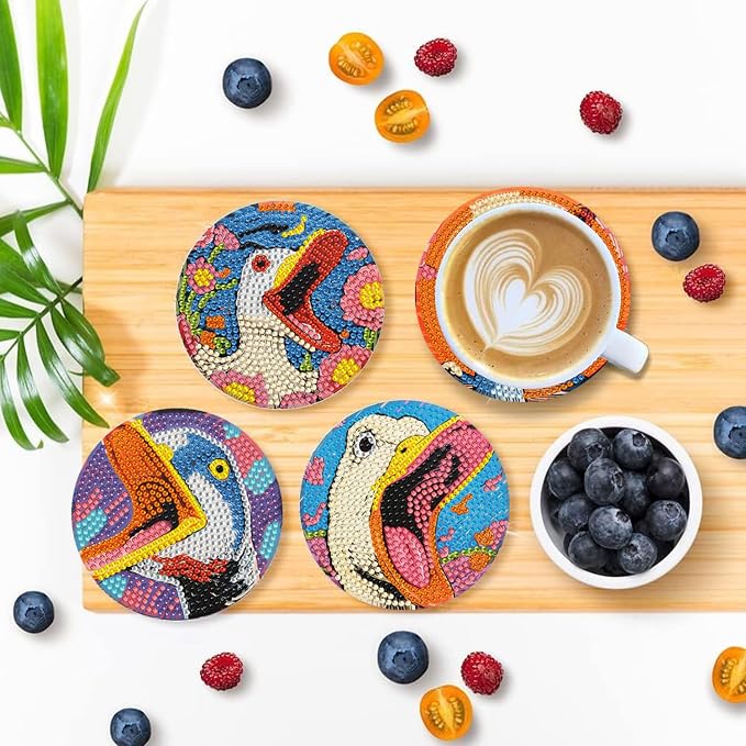 EWJRNSF 6 PCS Diamond Art Coasters Kits, Small Diamond Painting Coasters - Image 5