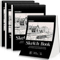 4 Pack Sketch Book, 8.5 x 11Inch Sketchbook, 68lb/100gsm Top Spiral Bound by Prudiut
