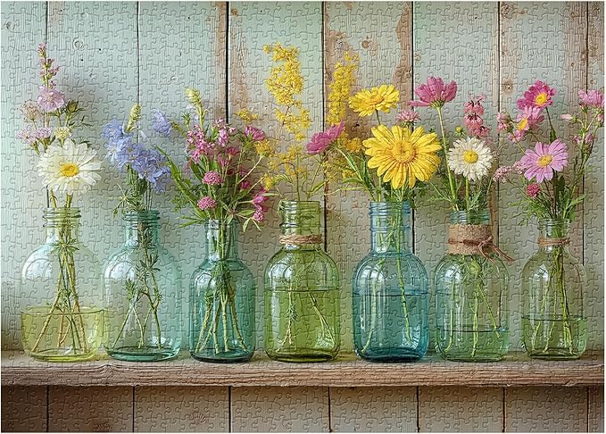 Wildflower 1000 Piece Puzzle for Adults, PICKFORU Whispering Blooms Summer by PICKFORU