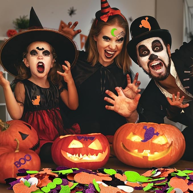 240Pcs Halloween Foam Stickers Glitter Self-Adhesive Craft Stickers - Image 5