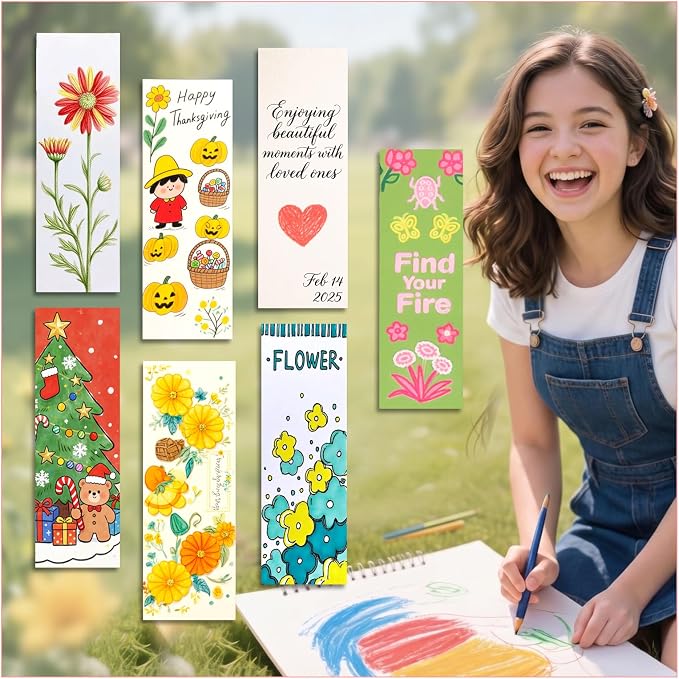 Bookmark Making Kit with 50 Bookmark Sleeves, 50 Colorful Tassels, 50 Blank - Image 6