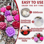 3 PCS 3D Rose Silicone Molds, 3D Flower Candle Mold Soap Candle Resin | - Image 4