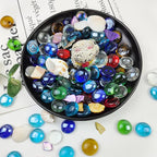 FANTIAN 10 Pounds Fire Pit Glass, Mixed Color Gems, Decorative Flat Glass Rocks - Image 6