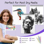 WINNER 9" x 12" Sketch Book 4 Pack, 400 Sheets Spiral Bound Art Sketchbook - Image 4
