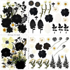 132Pcs Black Pressed Dried Flowers and Butterfly - Image 6