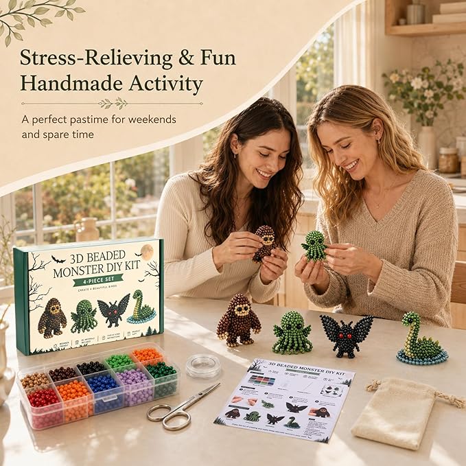 YADUO Tiny 3D Beaded Animal DIY Kit, Easy DIY Beading Embroidery Kit - Image 3