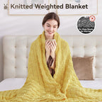 Knitted Weighted Blanket for Adult, No Beads Heavy Blanket 48” x 72'' 15lbs - Image 5