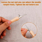 5pcs Punch Needle Kit, Punch Needle Tool Includes 2/3/4mm Metal Punch Needle - Image 3