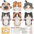 MOREJMTT Needle Felting Kit, 6Pieces Cats Making Wool Needle Felting Starter Kit by MOREJMTT