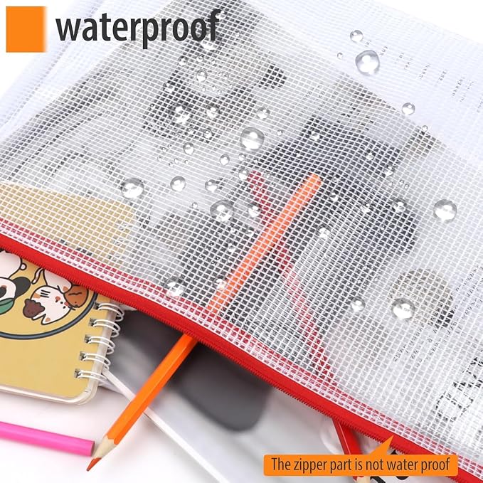 YOPCDJ 20PCS Mesh Zipper Pouch Bags, A4 13x9 Inches Waterproof Mesh Bags - Image 4