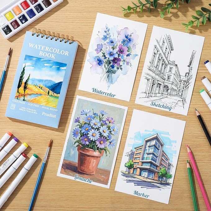 35 Sheets Watercolor Paper Pad 5.5x8.5 Inch, 140 lb/300 GSM Cold Press Water - Image 6