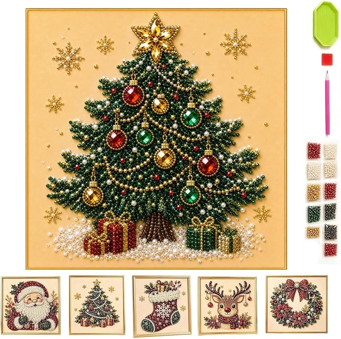 DIY Christmas Pearl Diamond Painting Art Kit by Unknown