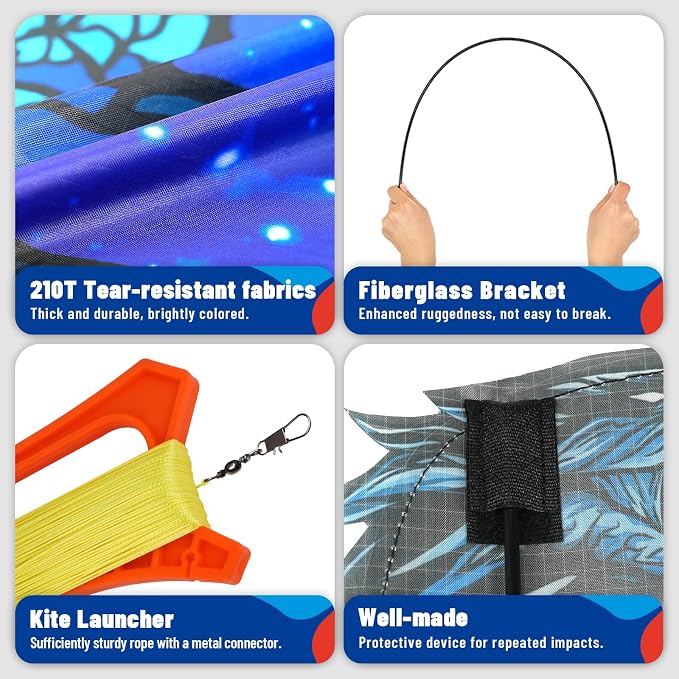 SGftre Complete Kite with Handle, Line & Accessories, Family Outdoor Activities - Image 3