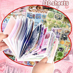 Tmtains 30 Sheets Japanese Manga Style Sticker Book 650+Pcs Heisei Retro Cute - Image 4