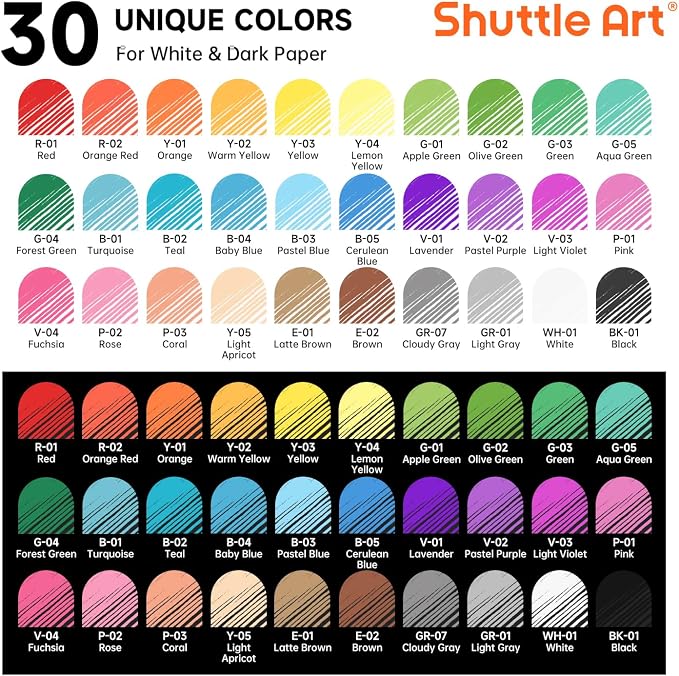 Shuttle Art 30 Colors Cute Journal Pens 0.6mm Fine Point Colored Gel Pens - Image 3