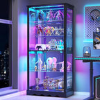 Dystler Display Cabinet with Glass Doors, RGB Lights - Image 9
