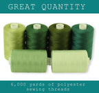BlesSew Sewing Thread in Green Color Tones – 6 Spools of Polyester Thread - Image 2