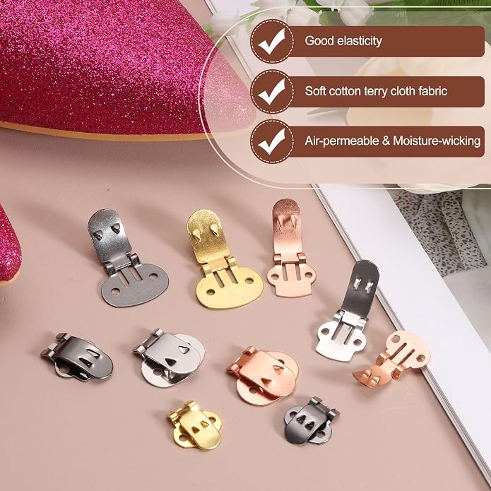 Stainless Steel Flat Blank Shoe Clips, Flat Blank Shoe Clips Bulk Supplies - Image 4
