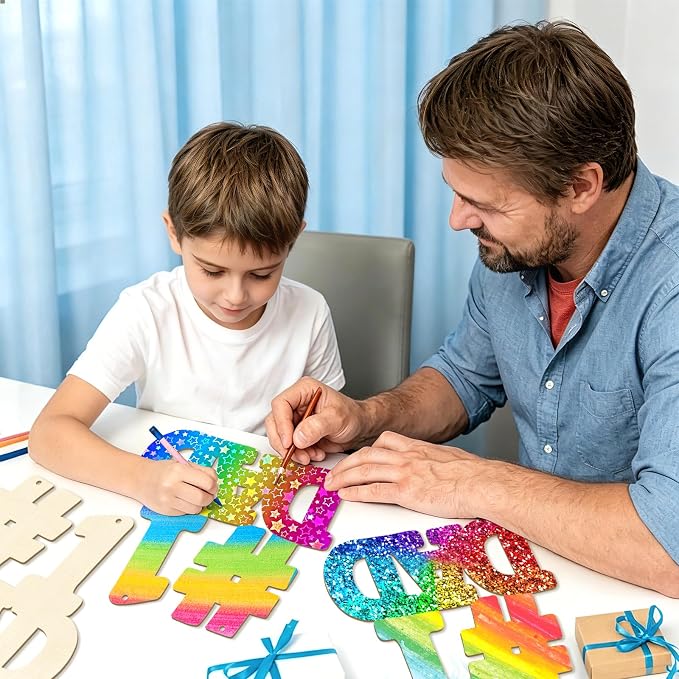 Large 12" Wooden Fathers Day Crafts - Image 4