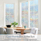 rabbitgoo Window Privacy Film Decorative Rainbow Cling, 17.5" x 118.1" | 3D - Image 2