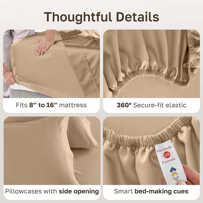 California Design Den California King Sheets, 600 Thread Count 100% Cotton - Image 6
