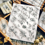 2 Sheets Vintage Floral Rub On Transfer Stickers, - Image 4