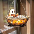 Cute Ghost Reading in Bathtub Acrylic Suncatcher by Unknown