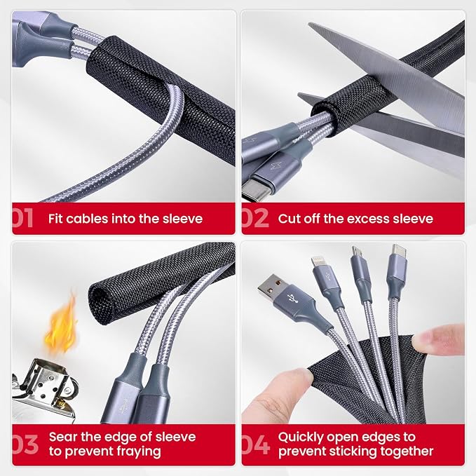 Automotive Wire Sheathing Split Wire Loom Braided Mesh Woven Cable Sleeve - Image 7