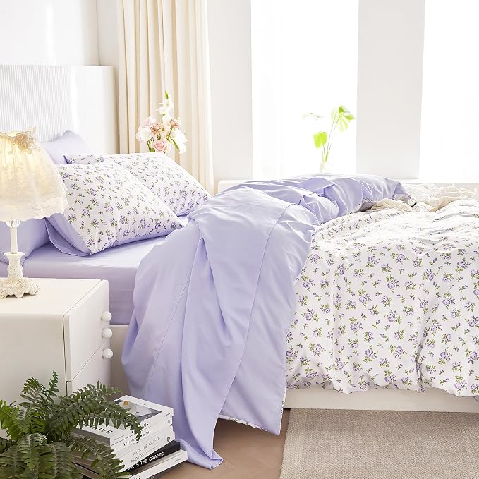 Wake In Cloud - Coquette Duvet Cover Set, Floral Cottagecore Flower Shabby Chic - Image 4